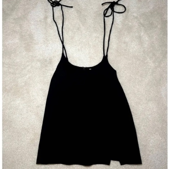 Tiger Mist Clara Pini Black front slit Revolve Mini Dress Size S - Picture 7 of 7